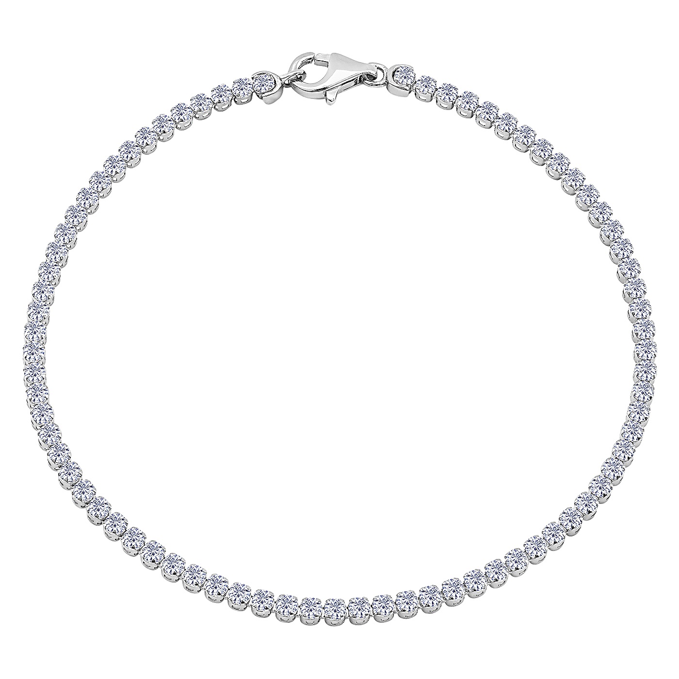 Cubic Zirconia Tennis Bracelet, 14K White Gold