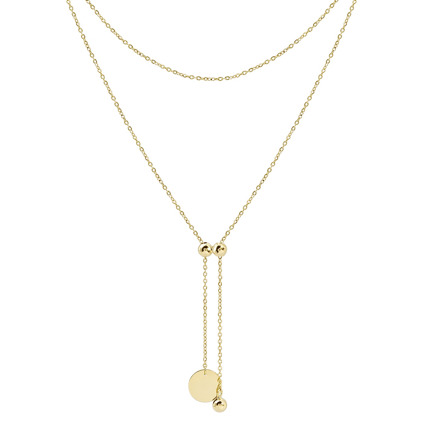 Anchor Chain Lariat Necklace, 14K Lemon Yellow Gold