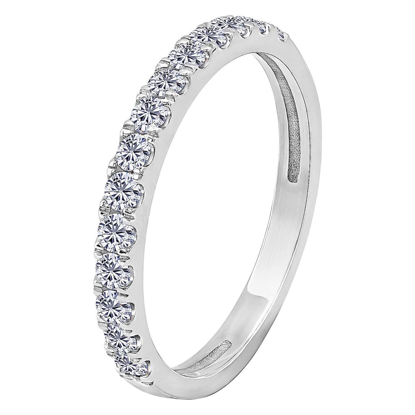 Half-Eternity Diamond Ring, 14K White Gold